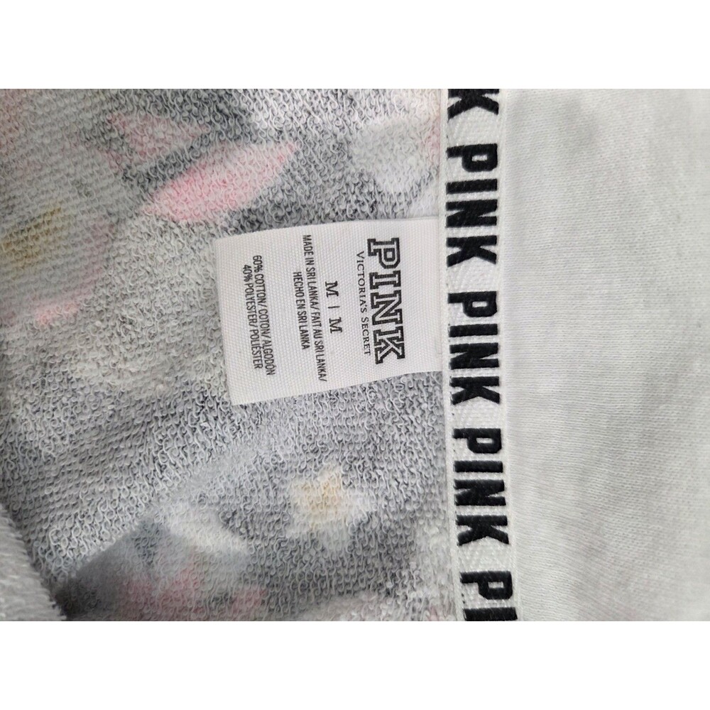 Victoria's Secret PINK White Collared 1/4 Zip Pullover Sweatshirt M Pockets - Picture 3 of 3